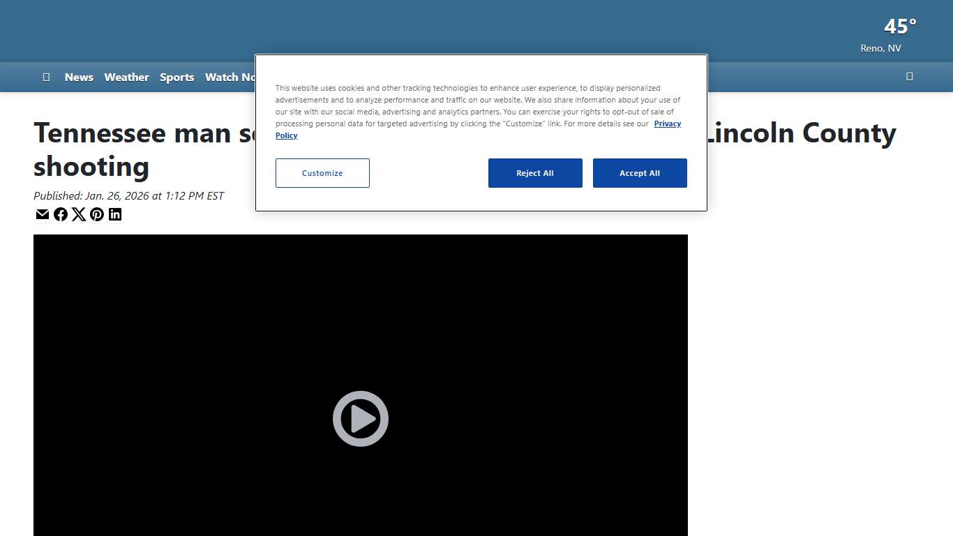 Tennessee man sentenced to 12 years in prison for Lincoln County shooting